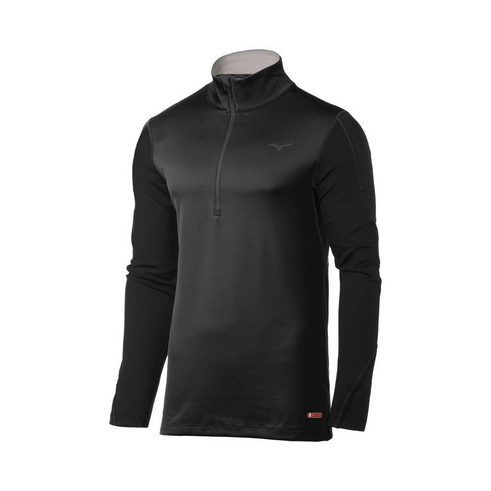 Panske Base Layer Mizuno Breath Thermo® Half Zip Čierne Vypredaj VWHE75864